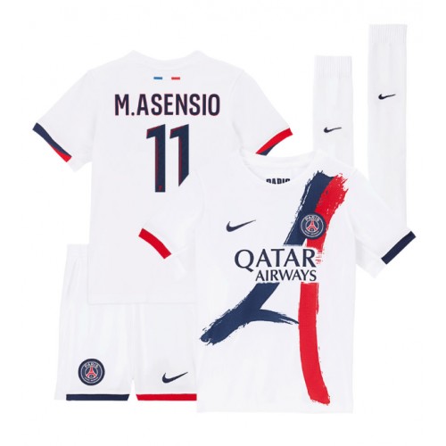 Dres Paris Saint-Germain Marco Asensio #11 Gostujuci za djecu 2024-25 Kratak Rukav (+ kratke hlače)